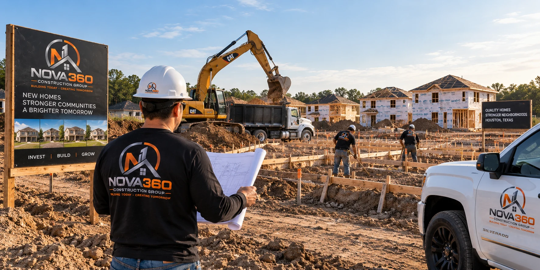 Residential development and land preparation in Houston